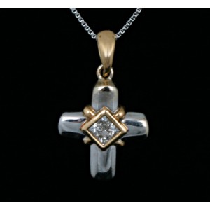 Diamond Crosses-DIA .11CT 14KT/WG 