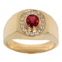 Colored Gemstones Rings-DIA/RUBY 1.13CT 14KT/YG