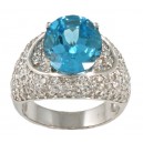 Colored Gemstones Rings-DIA 1.81CT BLUE TOPAZ 4.05CT 18KT/WG