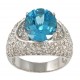 Colored Gemstones Rings-DIA 1.81CT BLUE TOPAZ 4.05CT 18KT/WG