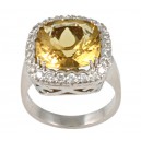 Colored Gemstones Rings-DIA .63CT BERYL 8.00CT 18KT/WG