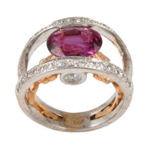 Colored Gemstones Rings-DIA .82CT SAPPHIRE 3.65CT 18KT/WG