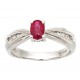 Colored Gemstones Rings-D .12CT R .50CT 14KT/WG