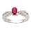 Colored Gemstones Rings-D .12CT R .50CT 14KT/WG