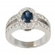 Colored Gemstones Rings-DIA .28 SAPPHIRE 1.20CT 14KT/WG
