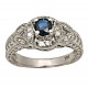 Colored Gemstones Rings-DIA .25CT SAPP .25CT 14KT/WG