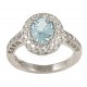 Colored Gemstones Rings-DIA .91CT AQUAMARINE 14KT/WG
