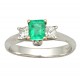 Colored Gemstones Rings-DIA .40CT EMARELD .50CT 14KT/WG