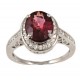 Colored Gemstones Rings-DIA .35CT GARNET 18KT/YG