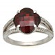 Colored Gemstones Rings-DIA/GARNET 14KT/WG