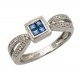 Colored Gemstones Rings-DIA/SAPPHIRE 14KT/WG