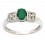 Colored Gemstones Rings-DIA .20CT EMERALD .50CT 18KT/WG