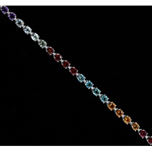 Color Bracelets-14KT/WG MULTICOLR 