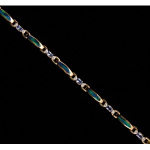 Color Bracelets-14KT/WG OPAL/TANZ/DIA 