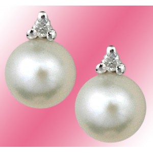 Pearls-DIA/PEARL 6.5MM 14KT/WG