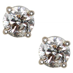 Diamond Stud Earrings-.66CT/TW 14KT/WG