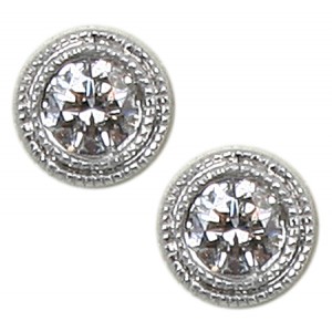 Diamond Stud Earrings-.20CT/TW 14KT/WG