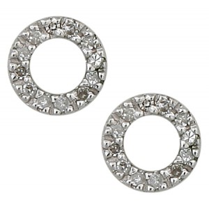 Diamond Stud Earrings-.10CT/TW 14KT/WG