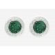 Diamond Earrings-DIA/EMERALD  14KT/WG 