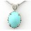 Color Pendant-PP/TURQUOISE 14KT/WG